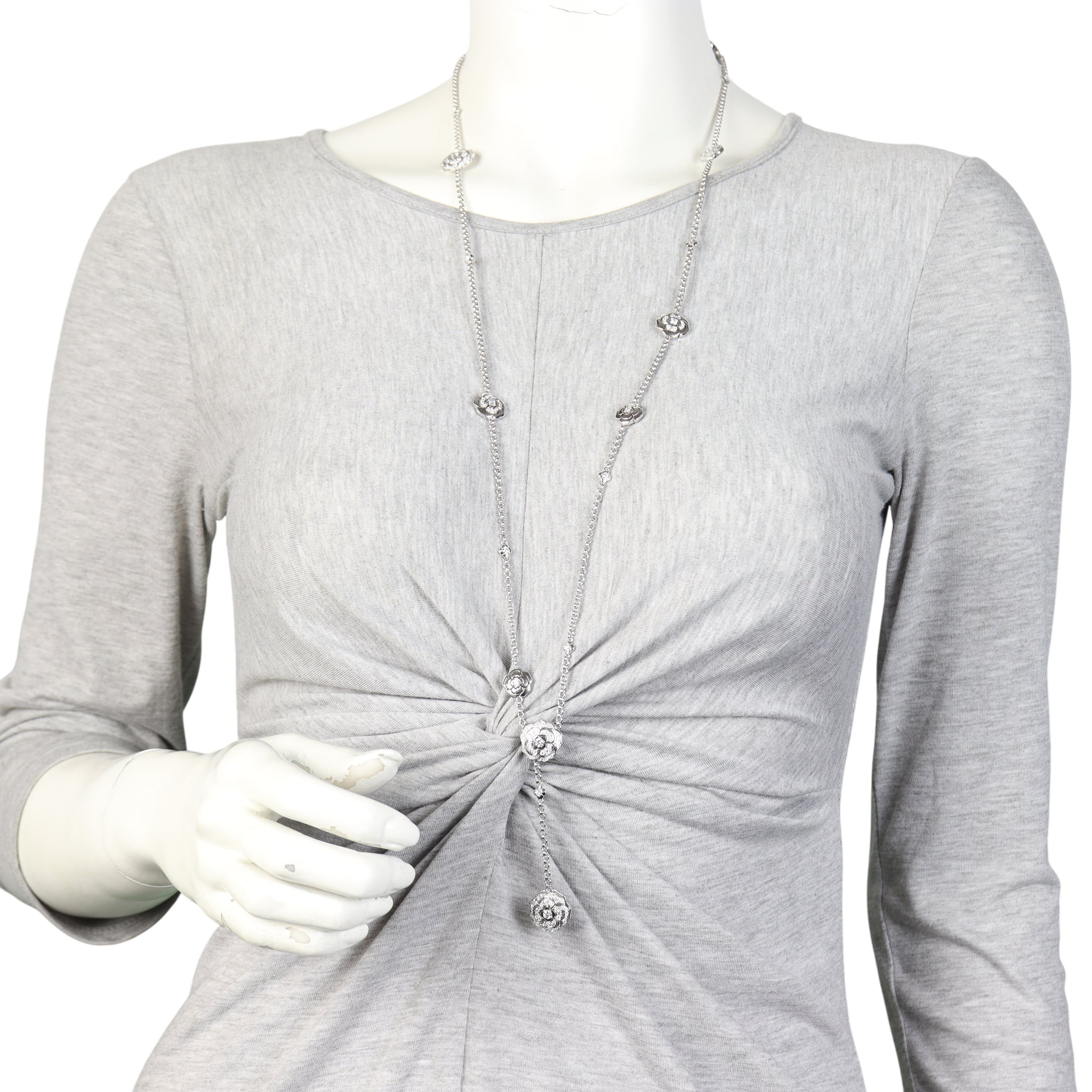 Chanel Les Infinis de Camelia Diamond 18k White Gold Transformable Necklace