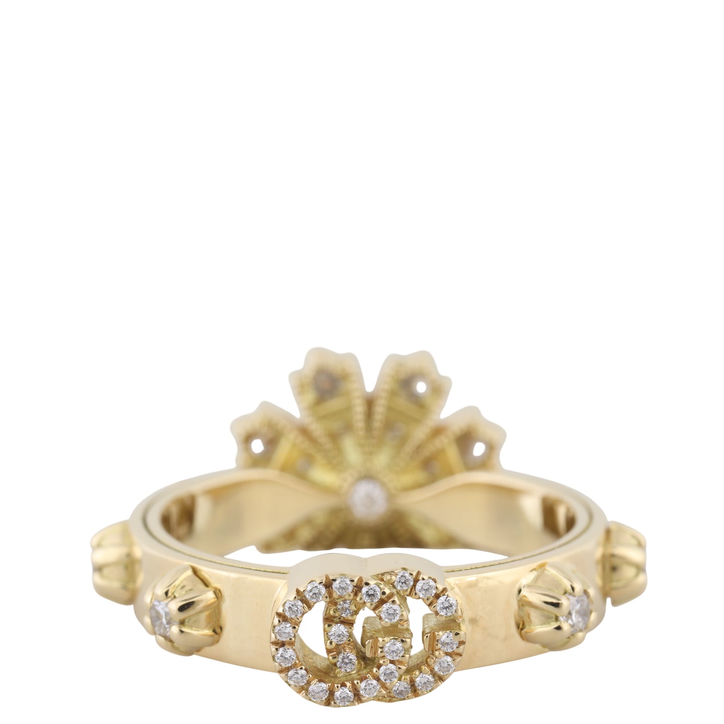 Gucci Flora Diamond 18k Yellow Gold Cocktail Ring