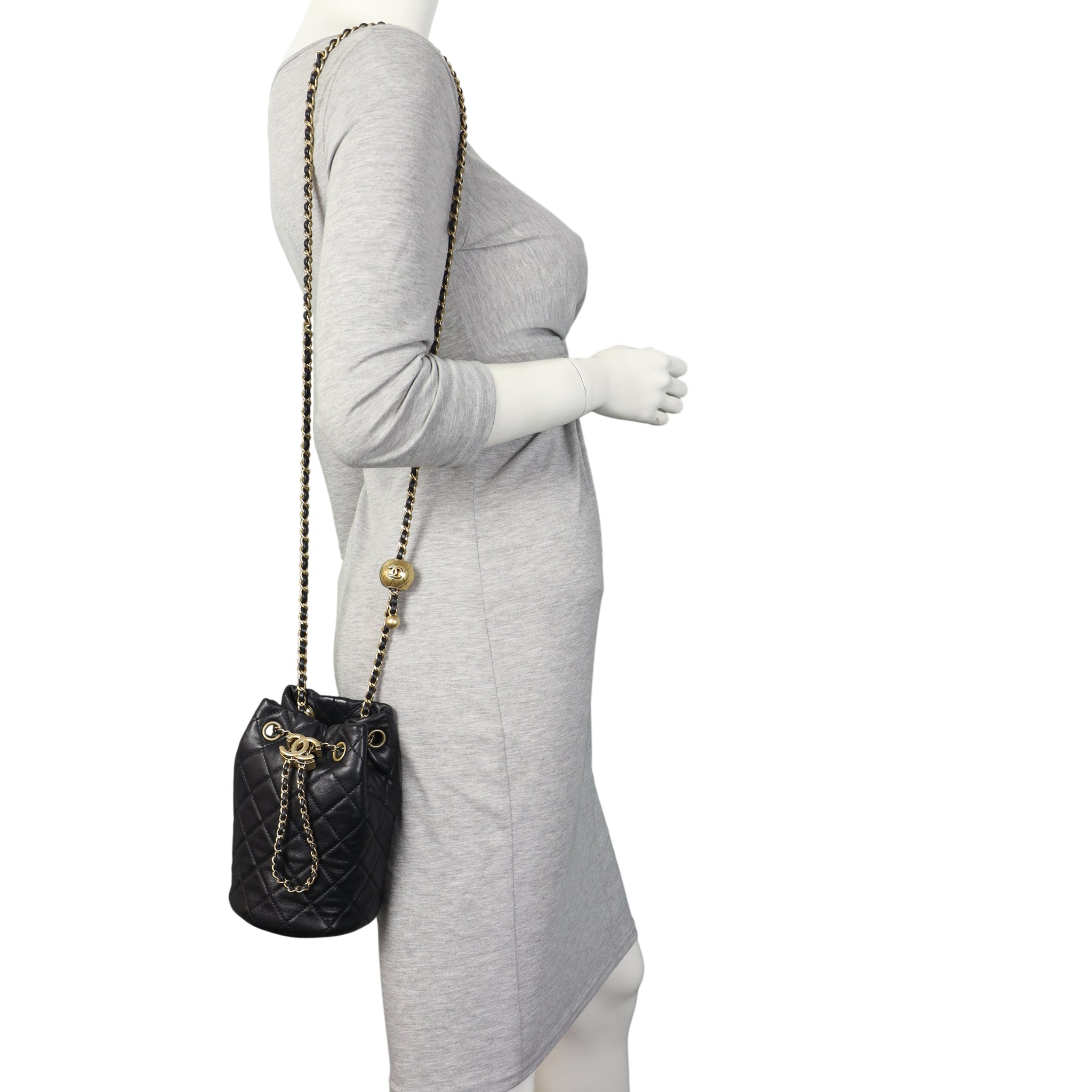 Chanel Pearl Crush Drawstring Bucket Bag