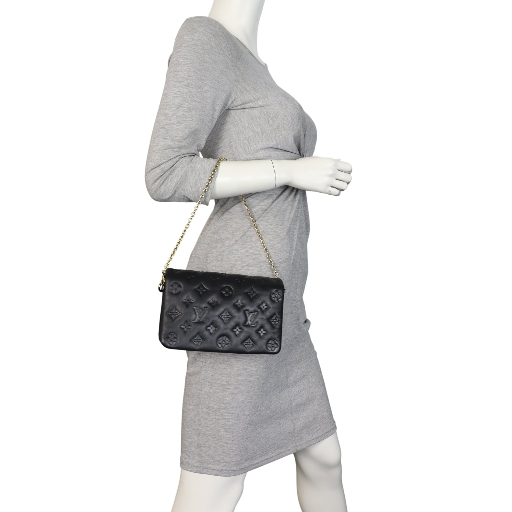 Louis Vuitton Pochette Coussin Monogram Embossed Lambskin