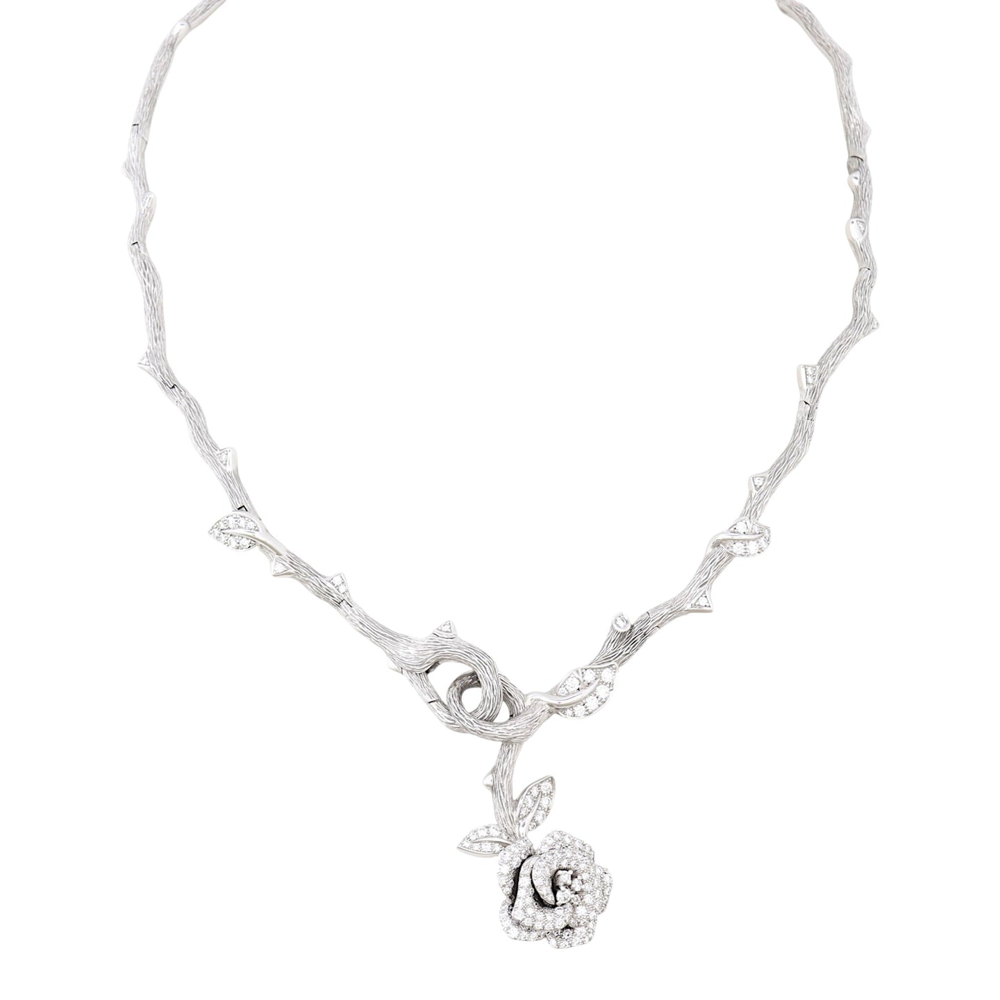 Dior Rose Bagatelle Diamond 18k White Gold Necklace