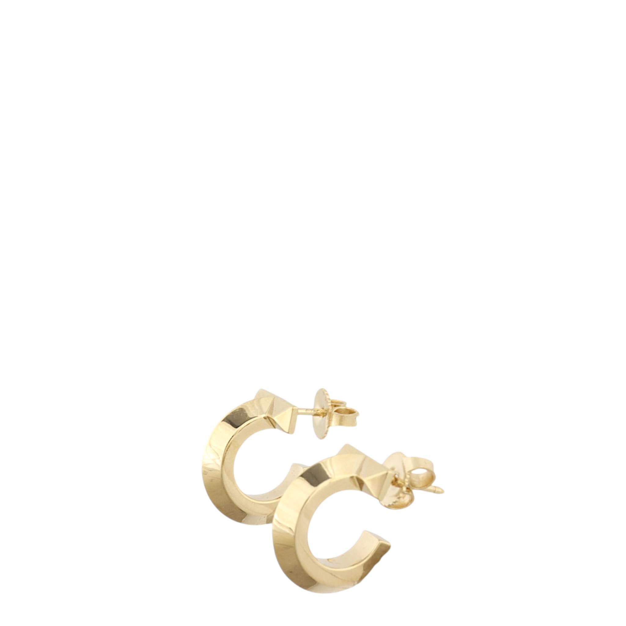Tiffany & Co T1 18k Yellow Gold Hoop Earrings XS