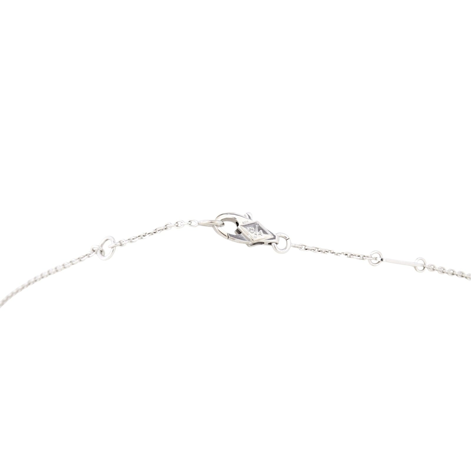 Van Cleef & Arpels Frivole Diamond 18k White Gold Chain Necklace Mini