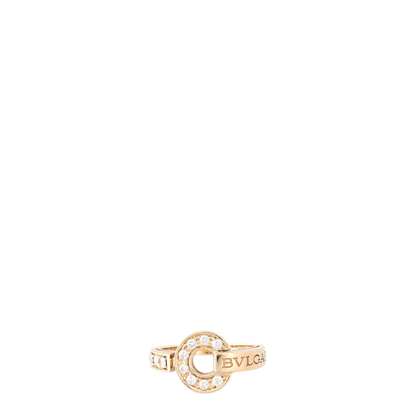Bvlgari Bvlgari Diamond Paved 18k Rose Gold Ring