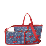 Louis Vuitton x Takashi Murakami Neverfull Inside Out BB Denim Monogram Cerises