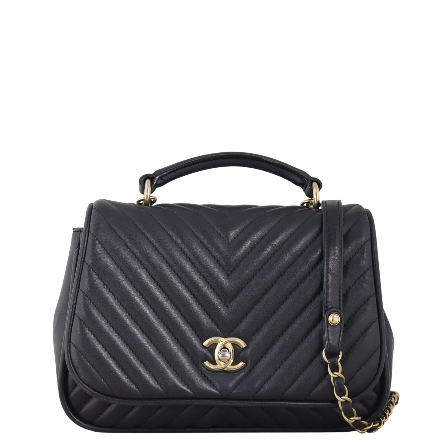 Chanel Chevron Top Handle Bag