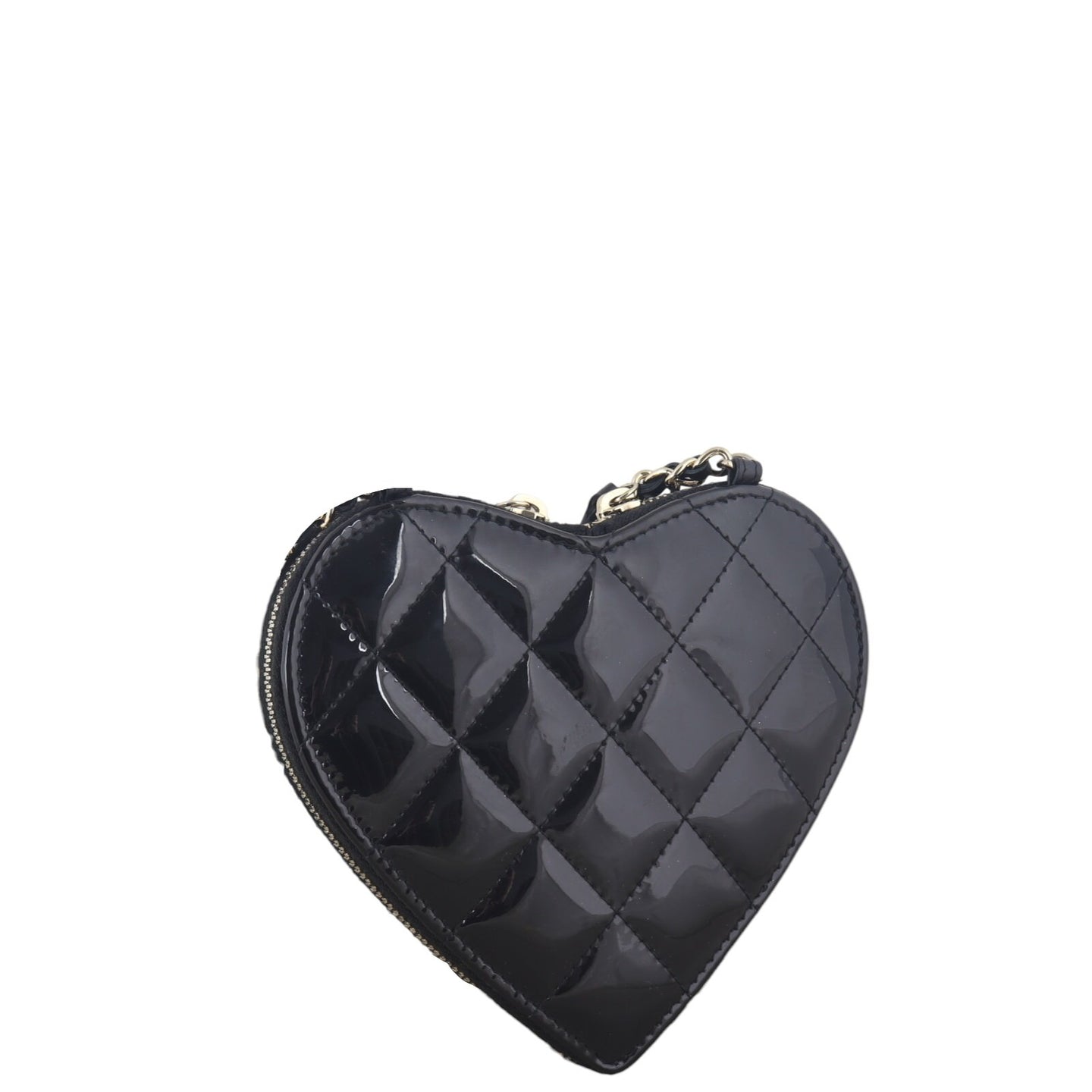 Chanel CC Double Heart Clutch With Chain
