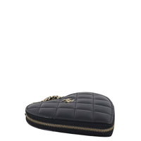 Chanel CC Double Heart Clutch With Chain