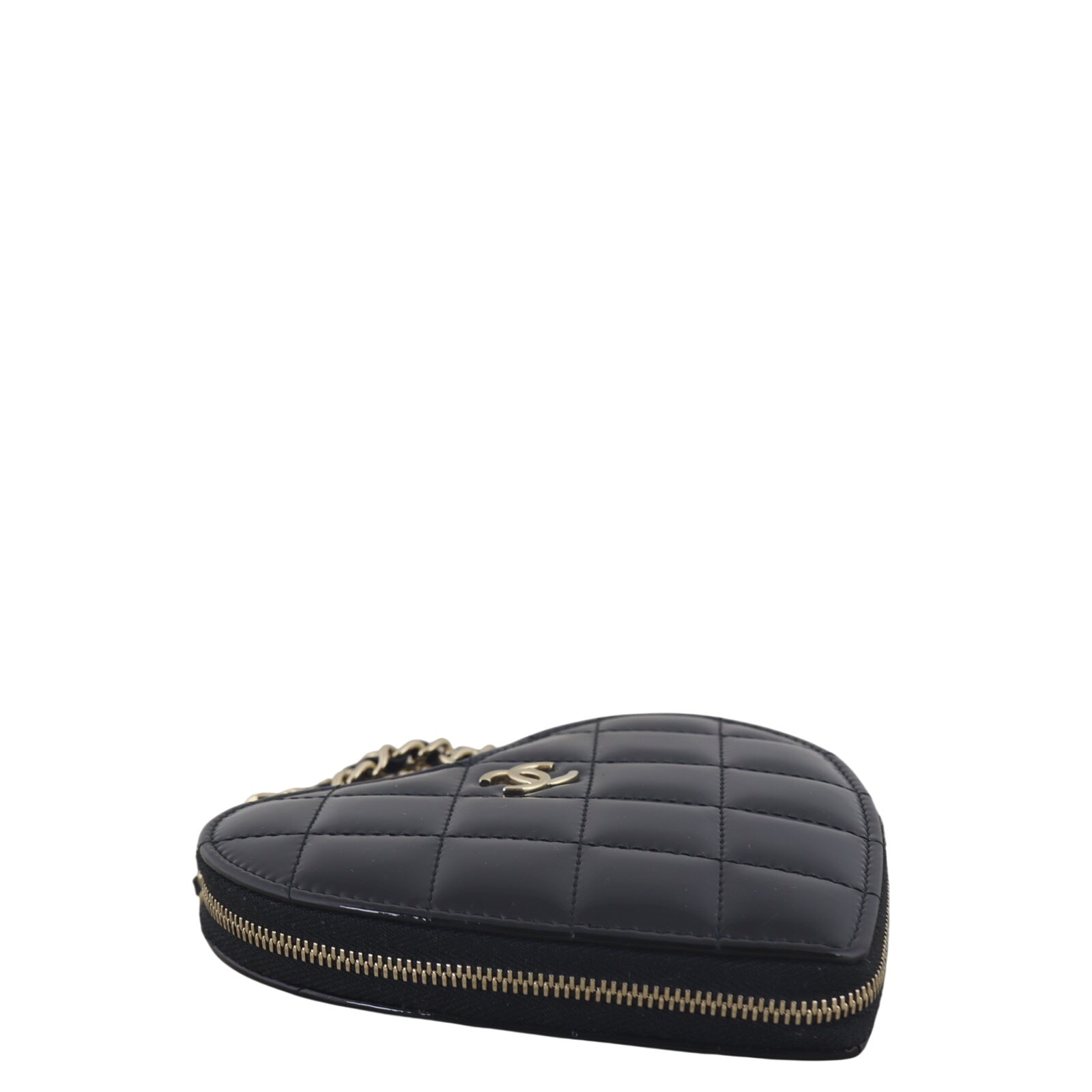 Chanel CC Double Heart Clutch With Chain