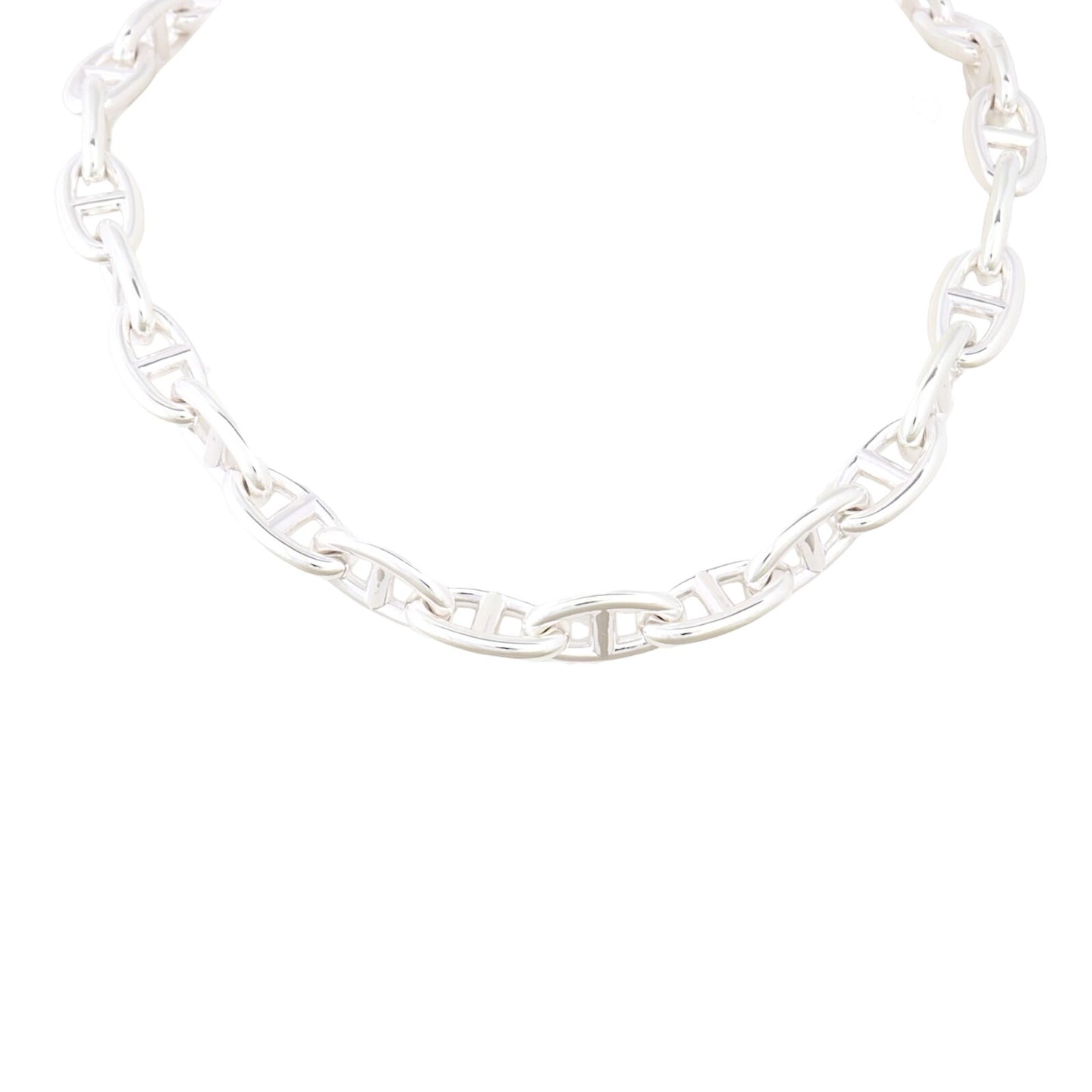 Hermes Chaine d'Ancre Sterling Silver Necklace Large