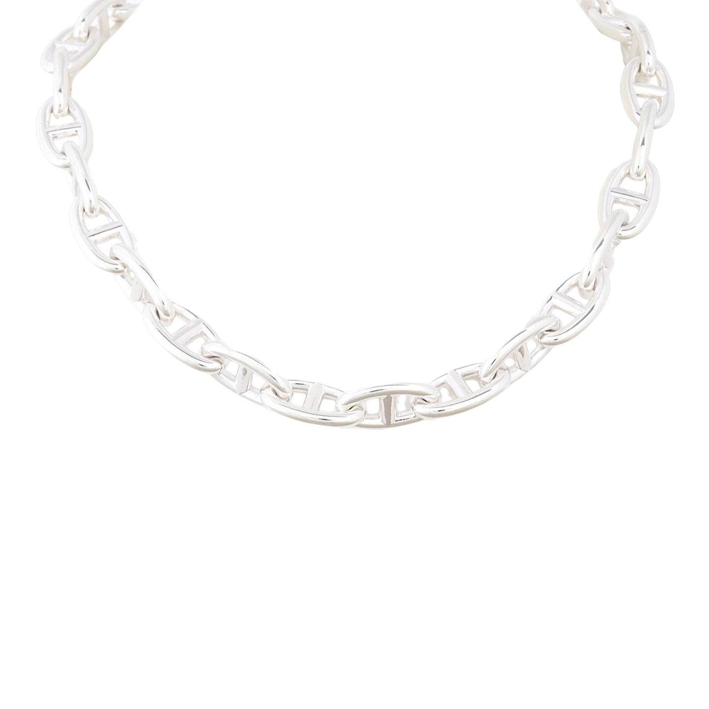 Hermes Chaine d'Ancre Sterling Silver Necklace Large