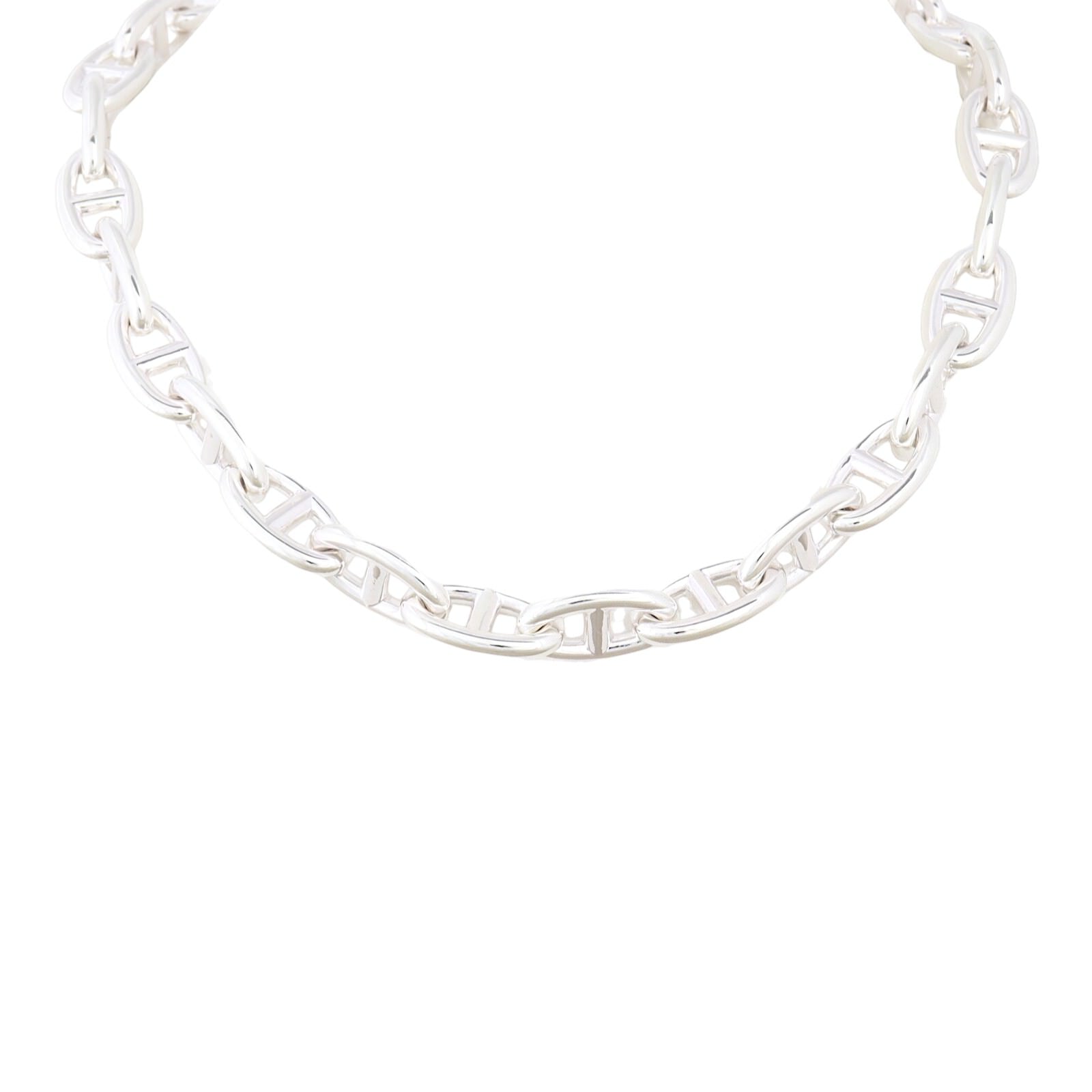 Hermes Chaine d'Ancre Sterling Silver Necklace Large