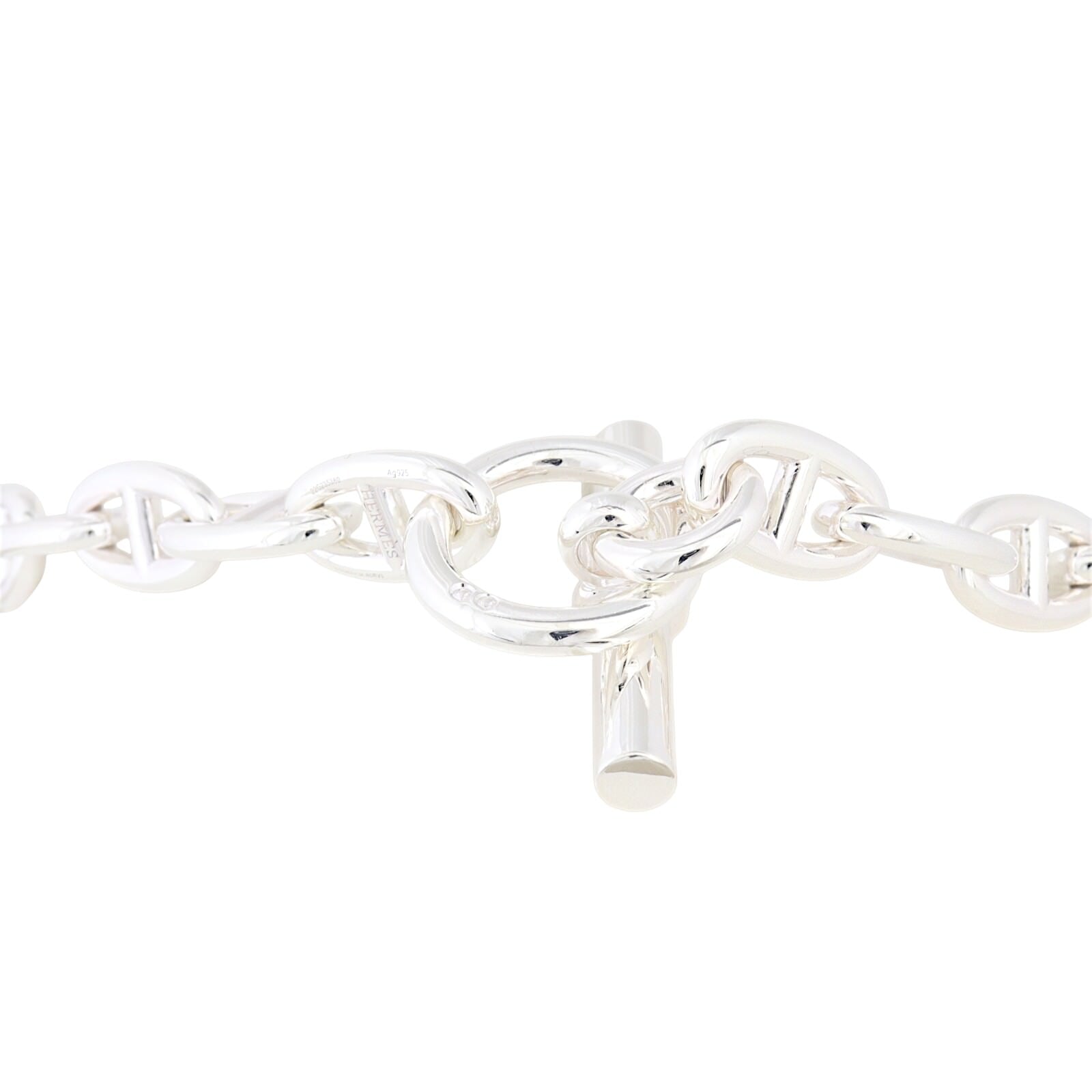 Hermes Chaine d'Ancre Sterling Silver Necklace Large