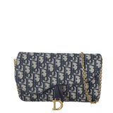 Dior Saddle Pouch Wallet on Chain Oblique