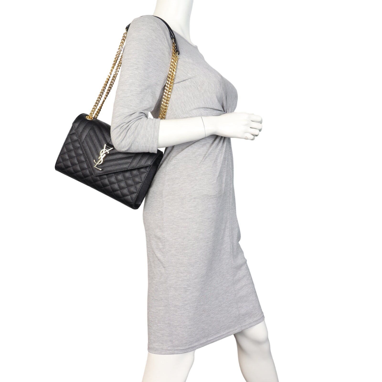 Saint Laurent Monogram Mix Matelasse Envelope Chain Bag Medium
