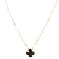 Van Cleef & Arpels Vintage Alhambra Onyx 18k Yellow Gold Pendant Necklace