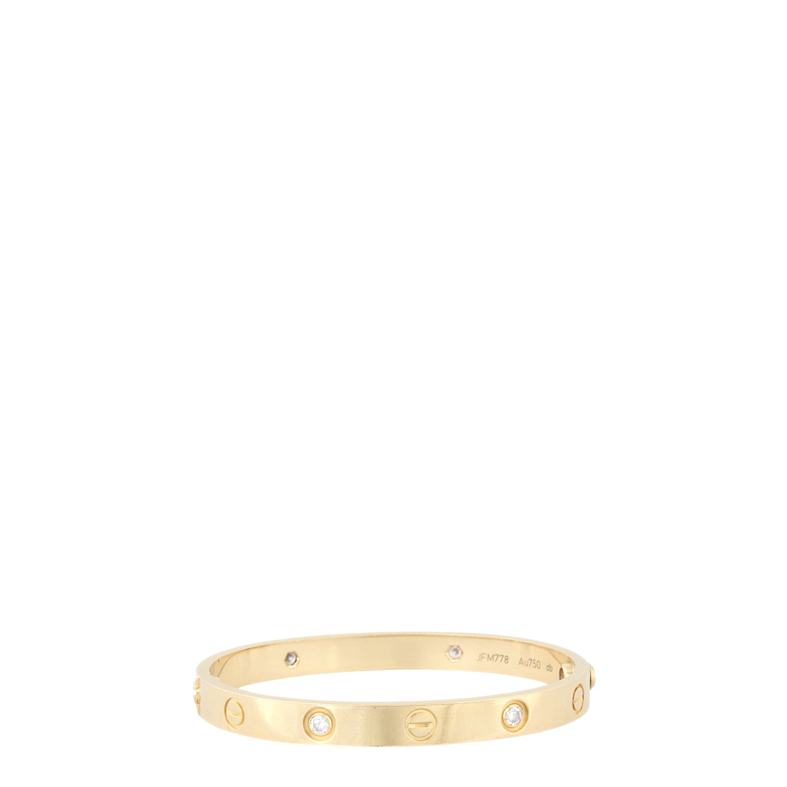 Cartier Classic Love 18k Yellow Gold 4 Diamond Bracelet