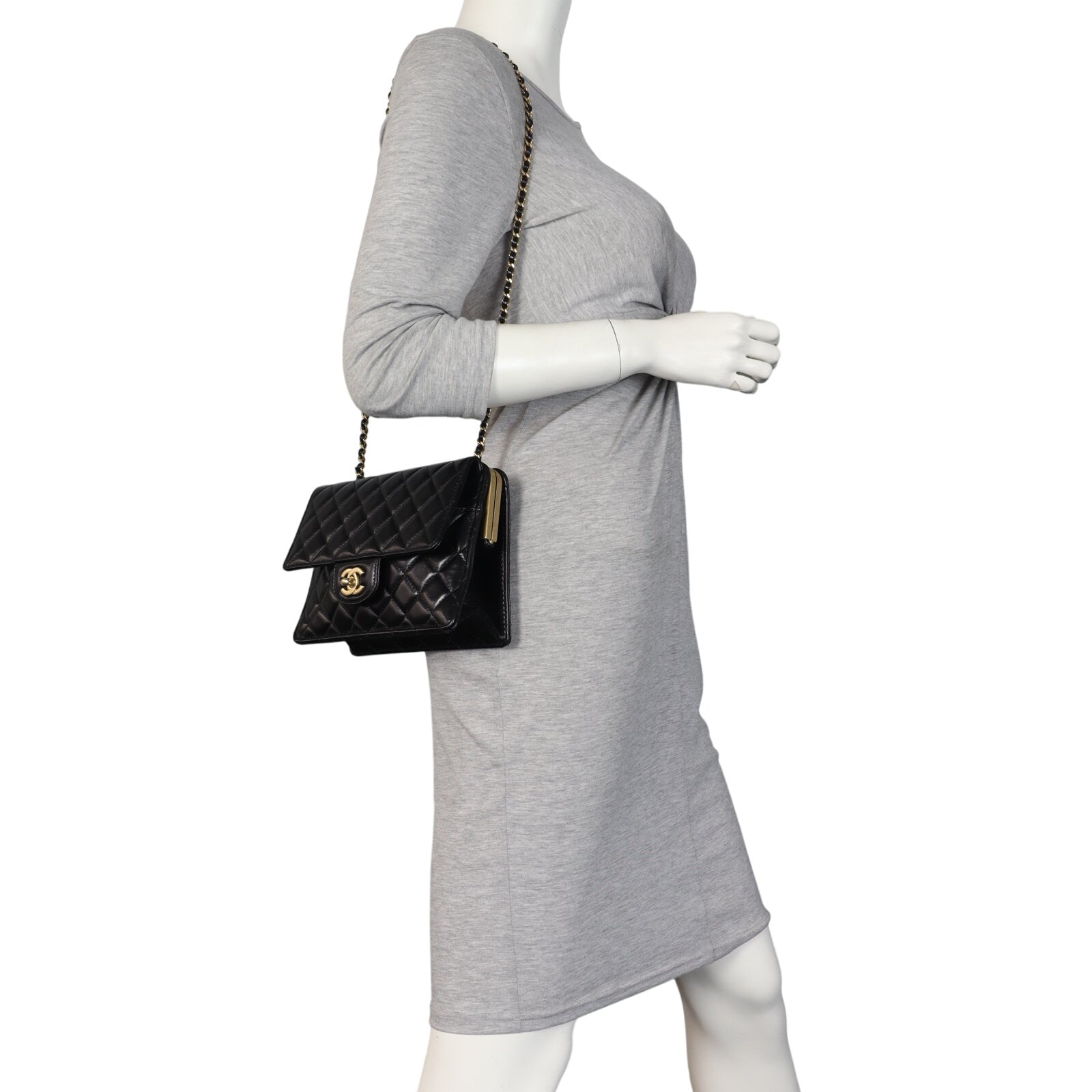 Chanel Quilted Frame Clutch Chain Bag