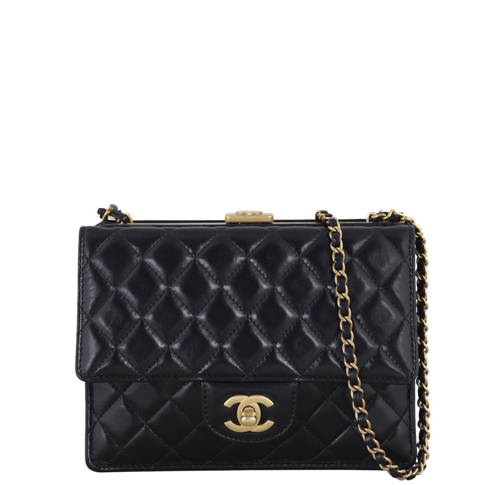 Chanel Quilted Frame Clutch Chain Bag
