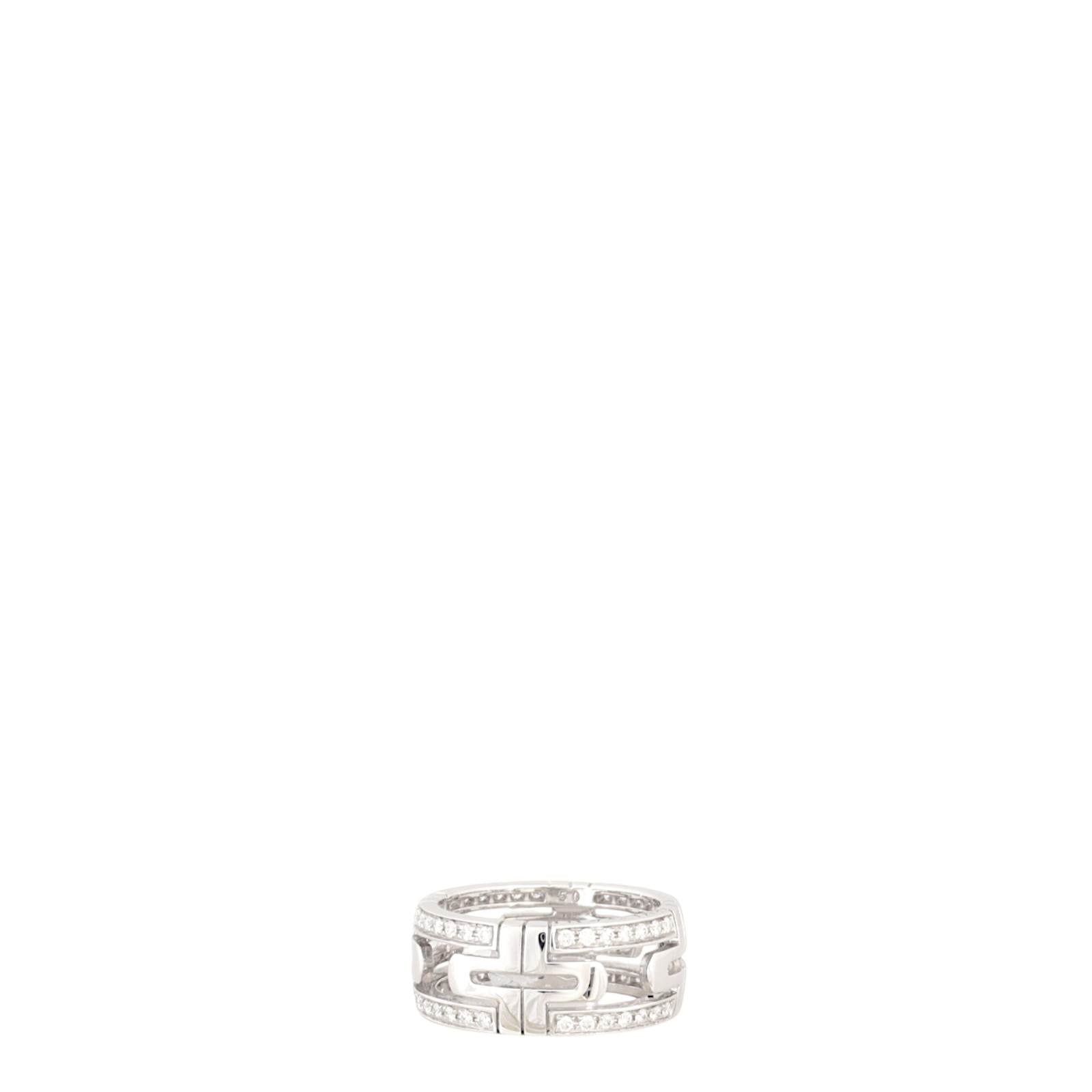 Bvlgari Parentesi 18k White Gold Diamond Ring