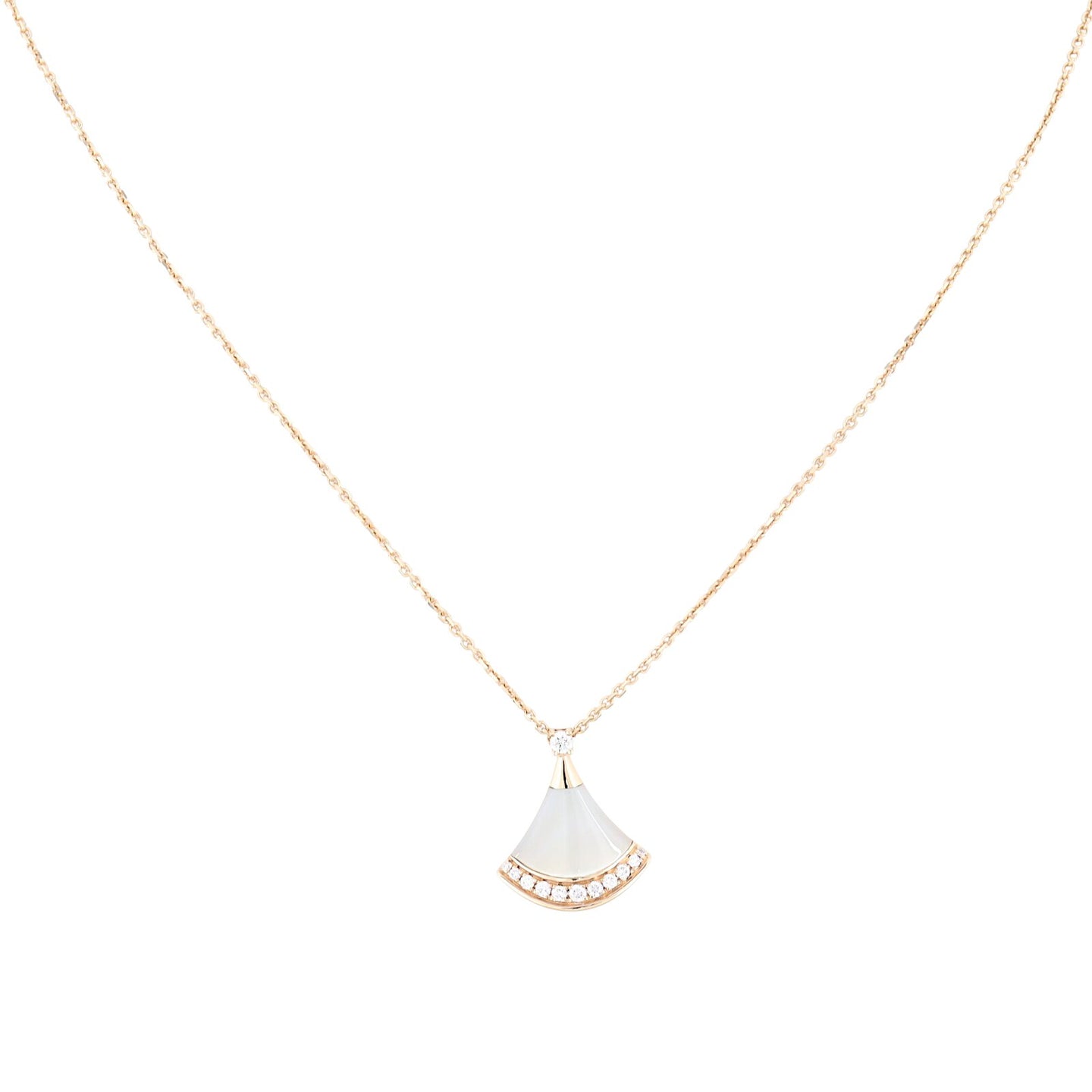 Bvlgari Diva's Dream Diamond Mother of Pearl 18k Rose Gold Pendant Necklace
