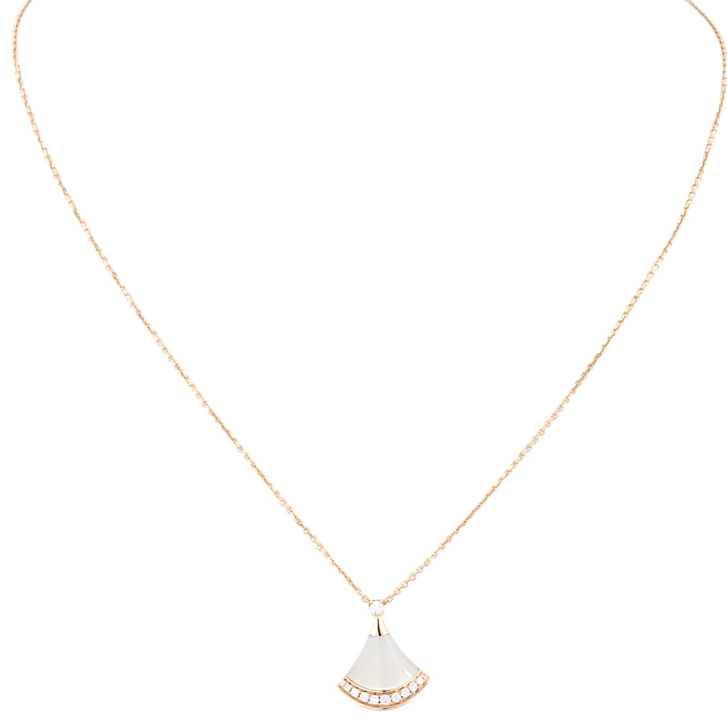 Bvlgari Diva's Dream Diamond Mother of Pearl 18k Rose Gold Pendant Necklace