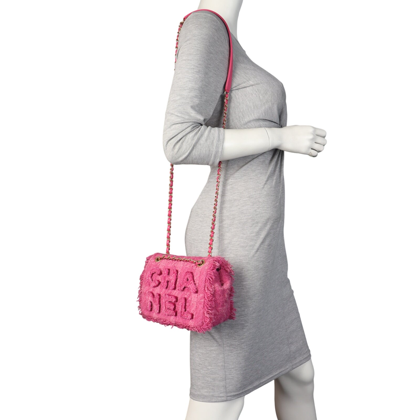 Chanel Giant Logo Tweed Flap Bag