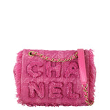 Chanel Giant Logo Tweed Flap Bag
