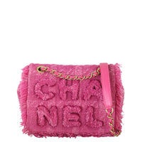 Chanel Giant Logo Tweed Flap Bag