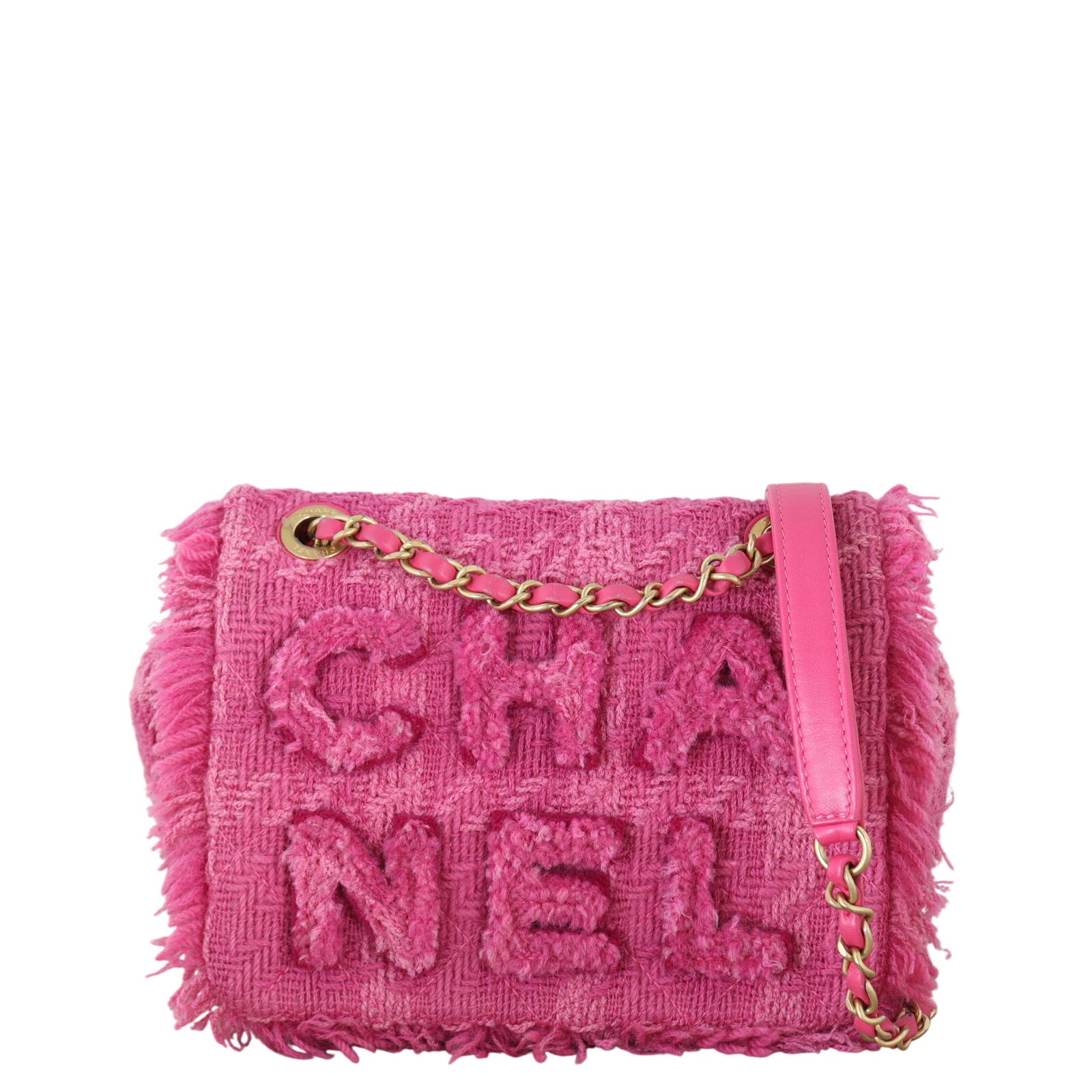 Chanel Giant Logo Tweed Flap Bag