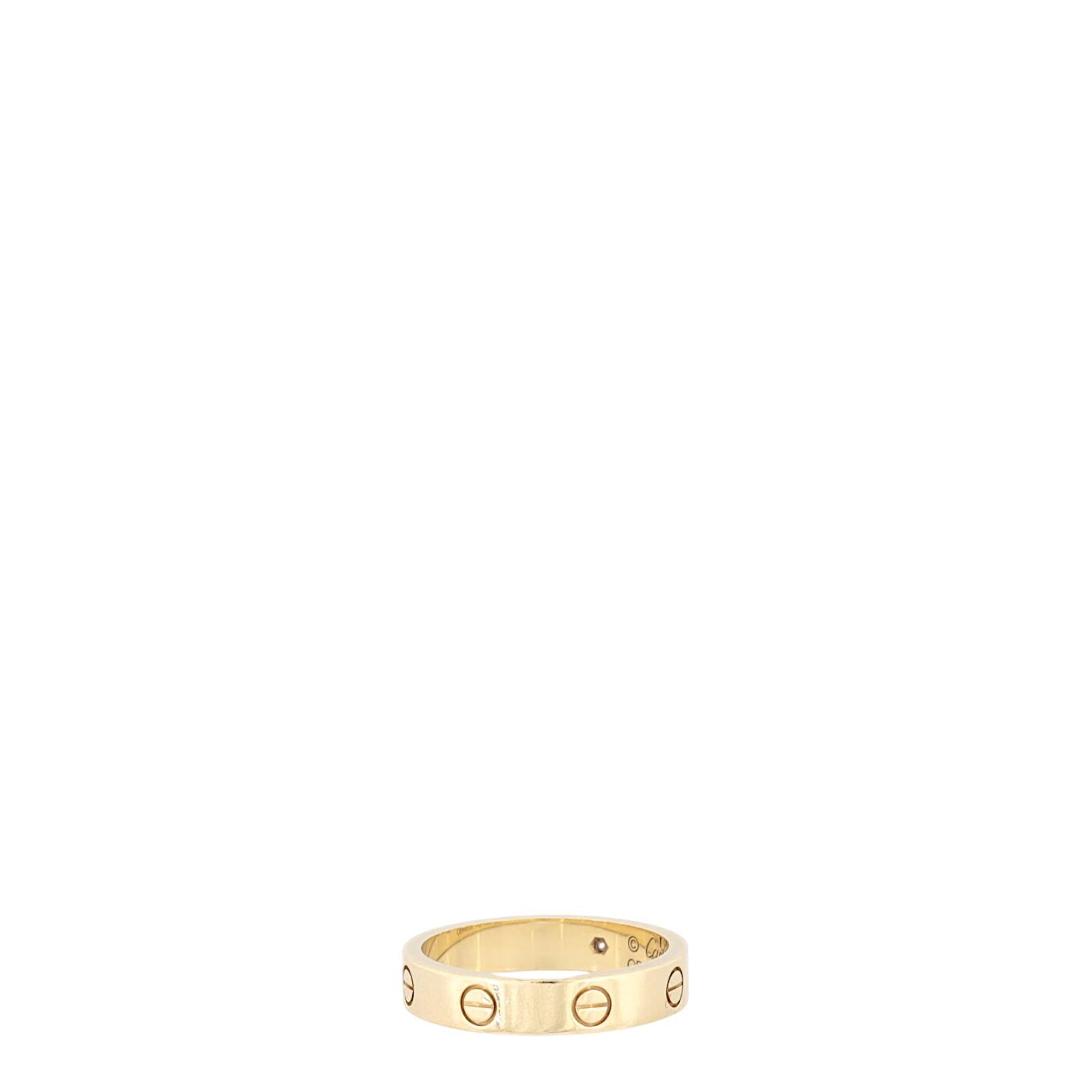 Cartier Love Ring Small 18k Yellow Gold 1 Diamond