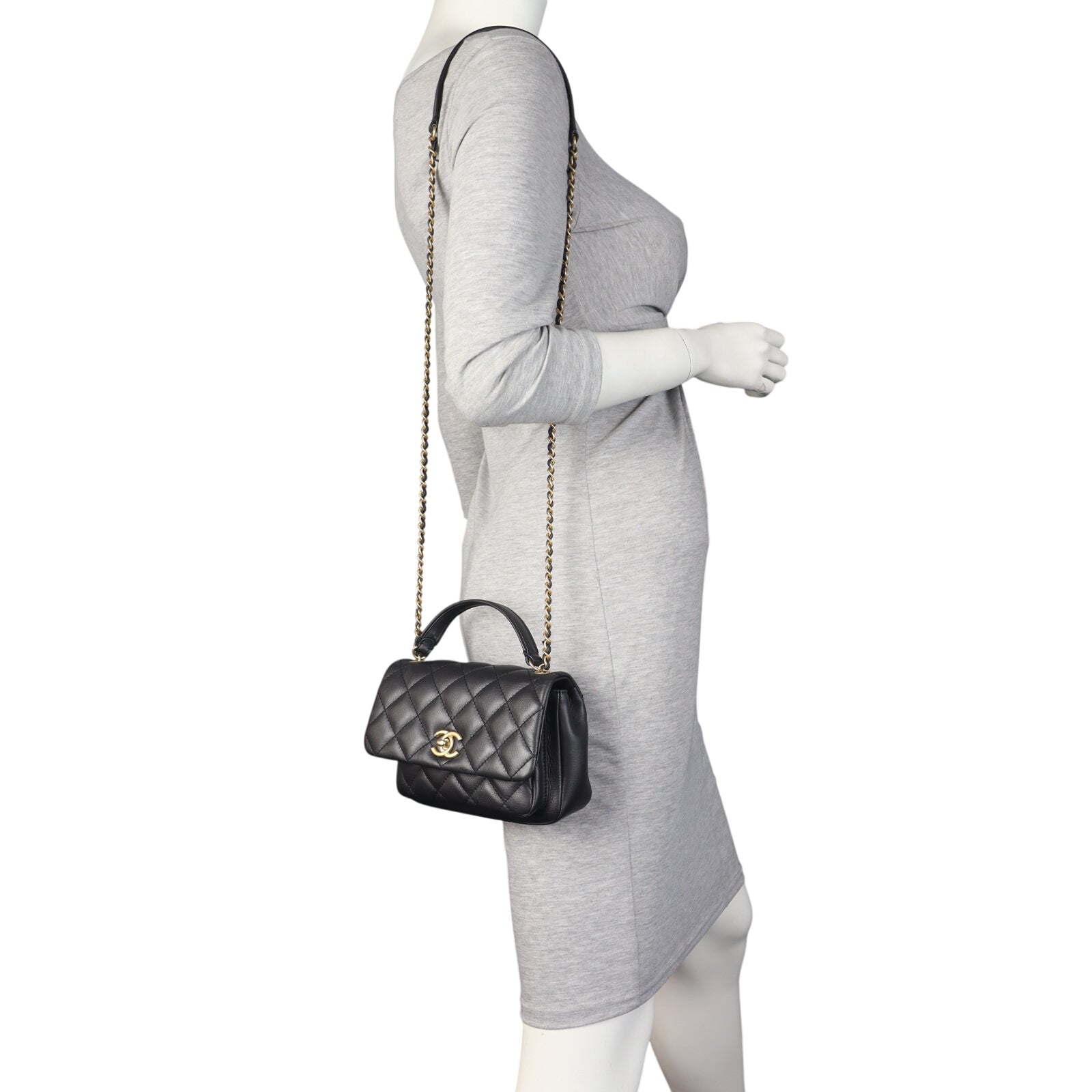 Chanel CC Top Handle Flap Bag Mini