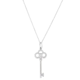 Tiffany & Co Crown Key 18k White Gold Diamond Pendant