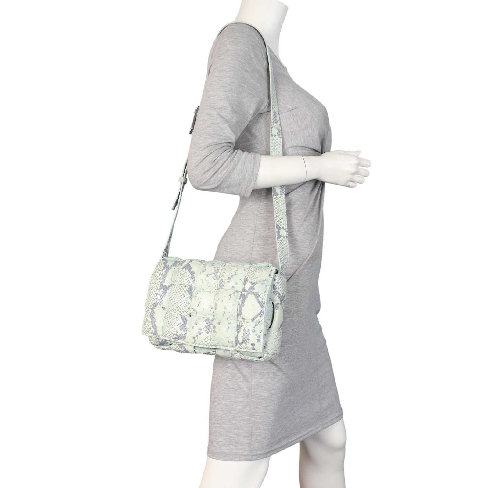 Bottega Veneta Padded Cassette Snakeskin Embossed
