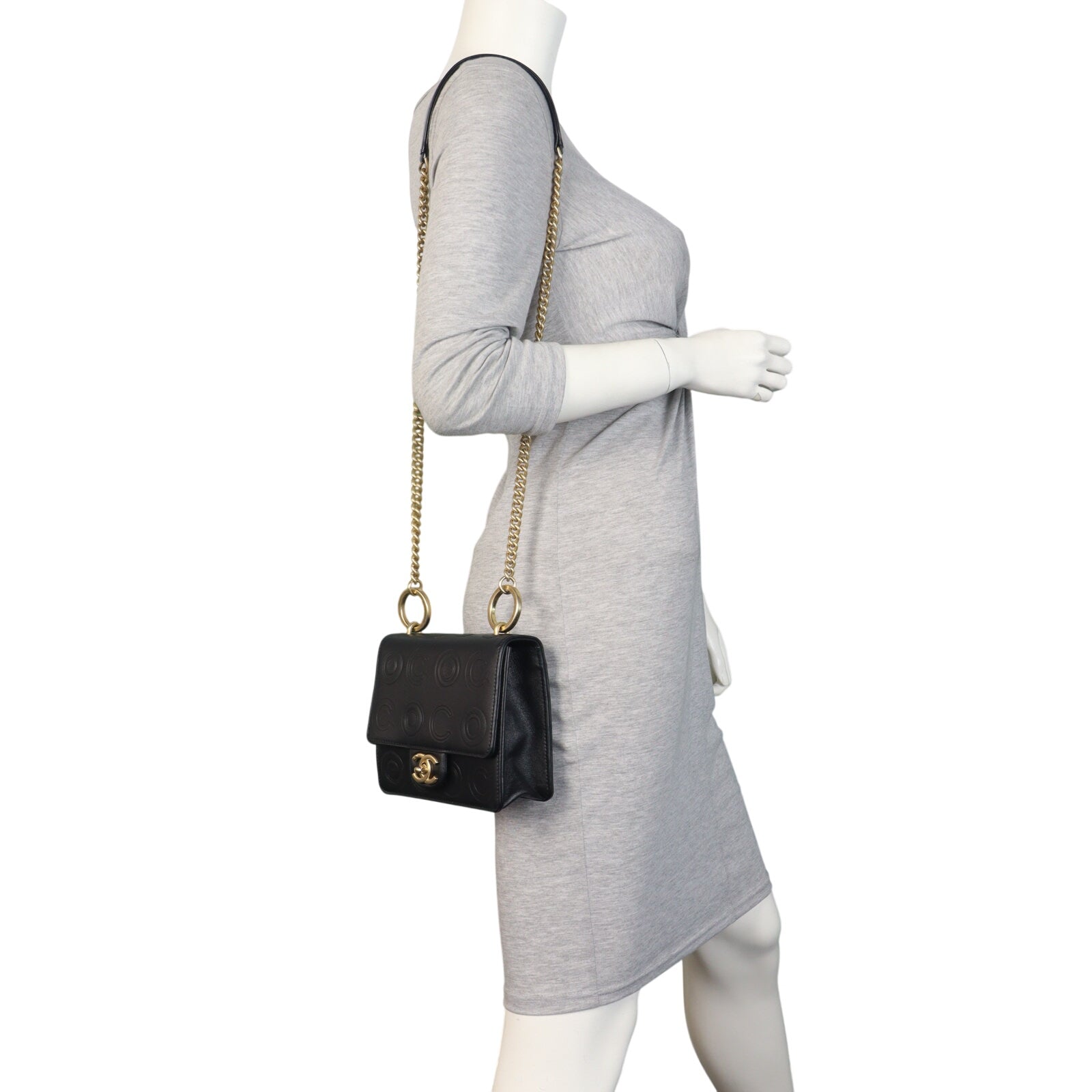 Chanel Coco Embossed Square Flap Bag