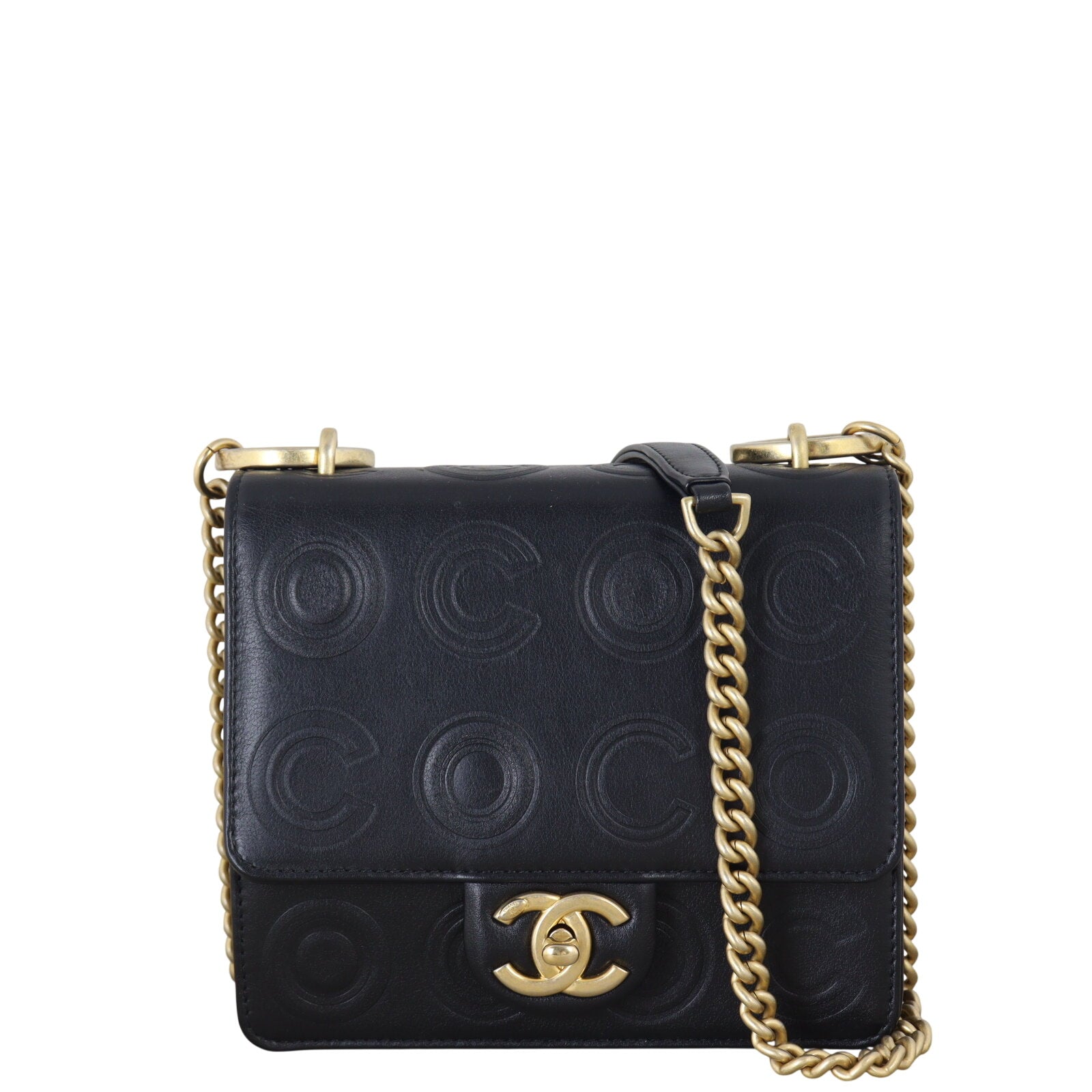 Chanel Coco Embossed Square Flap Bag