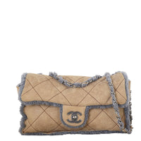 Chanel CC Single Flap Medium Suede Shearling