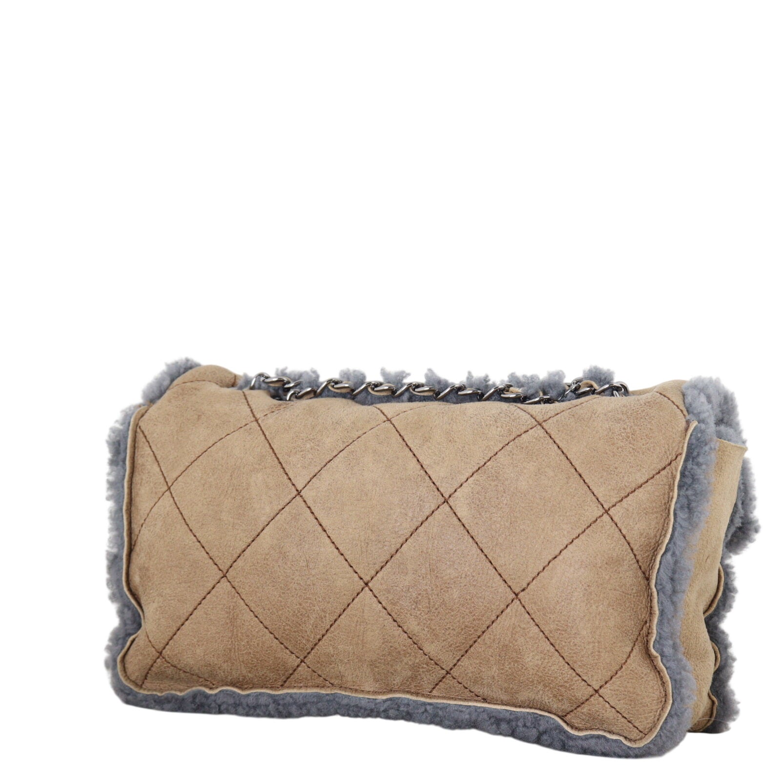 Chanel CC Single Flap Medium Suede Shearling