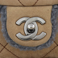 Chanel CC Single Flap Medium Suede Shearling
