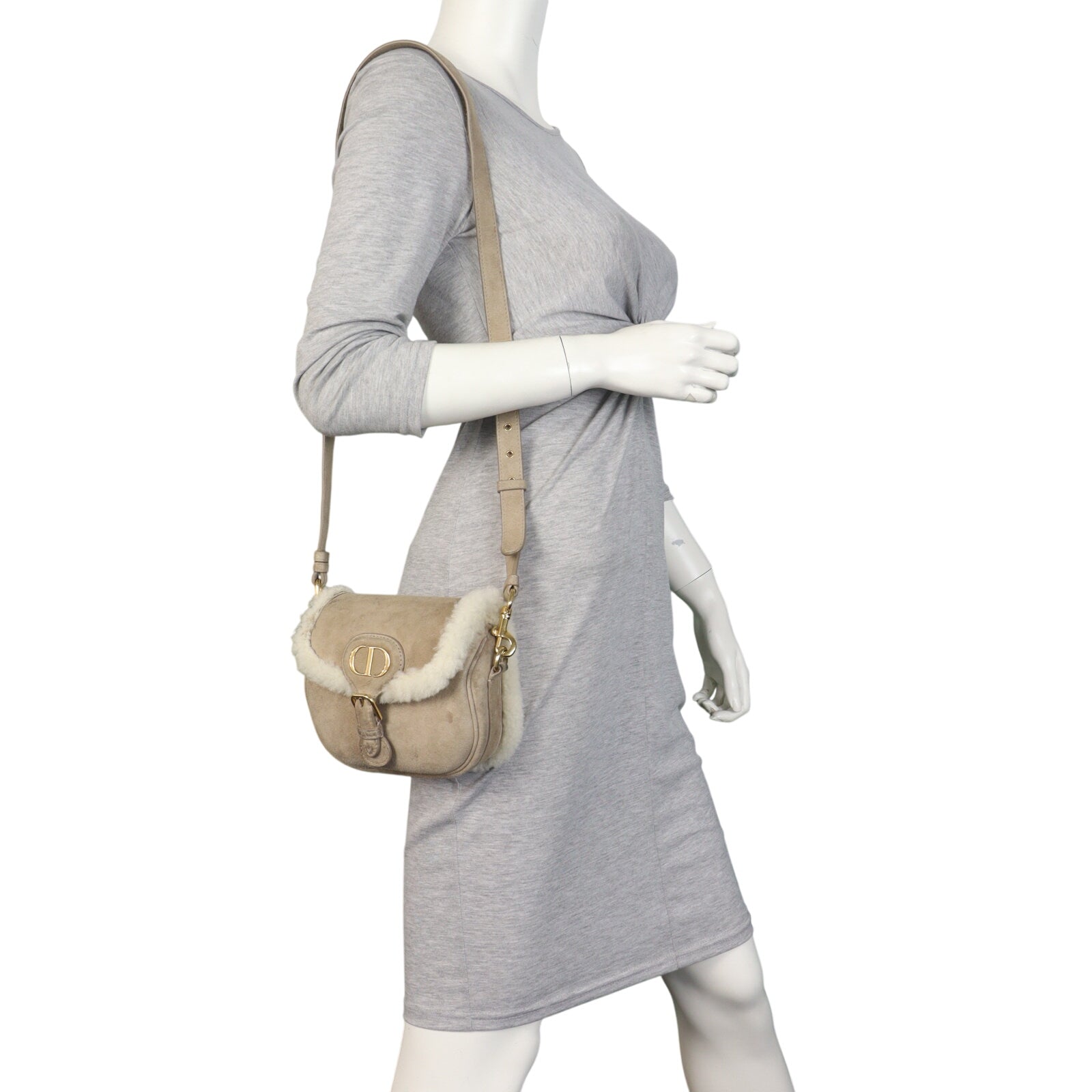 Dior Bobby Bag Small Suede Shearling