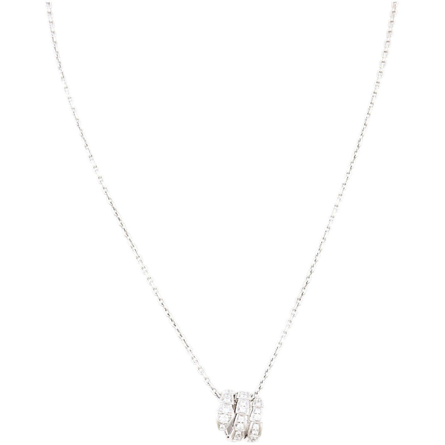 Bvlgari Serpenti Viper Diamond 18k White Gold Necklace