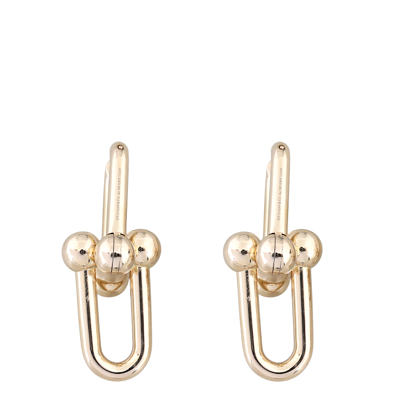 Tiffany Hardwear Medium Link 18k Rose Gold Earrings