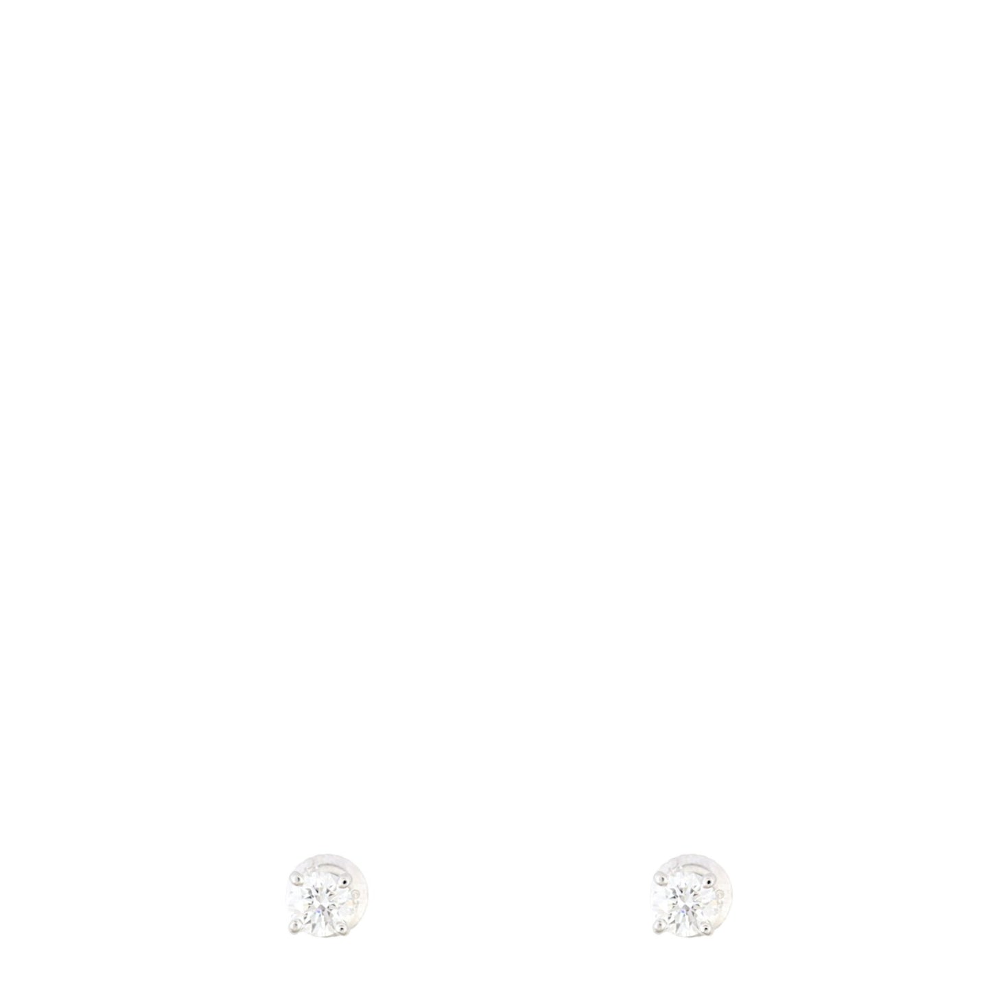 Tiffany & Co Solitaire Platinum Diamond Earrings