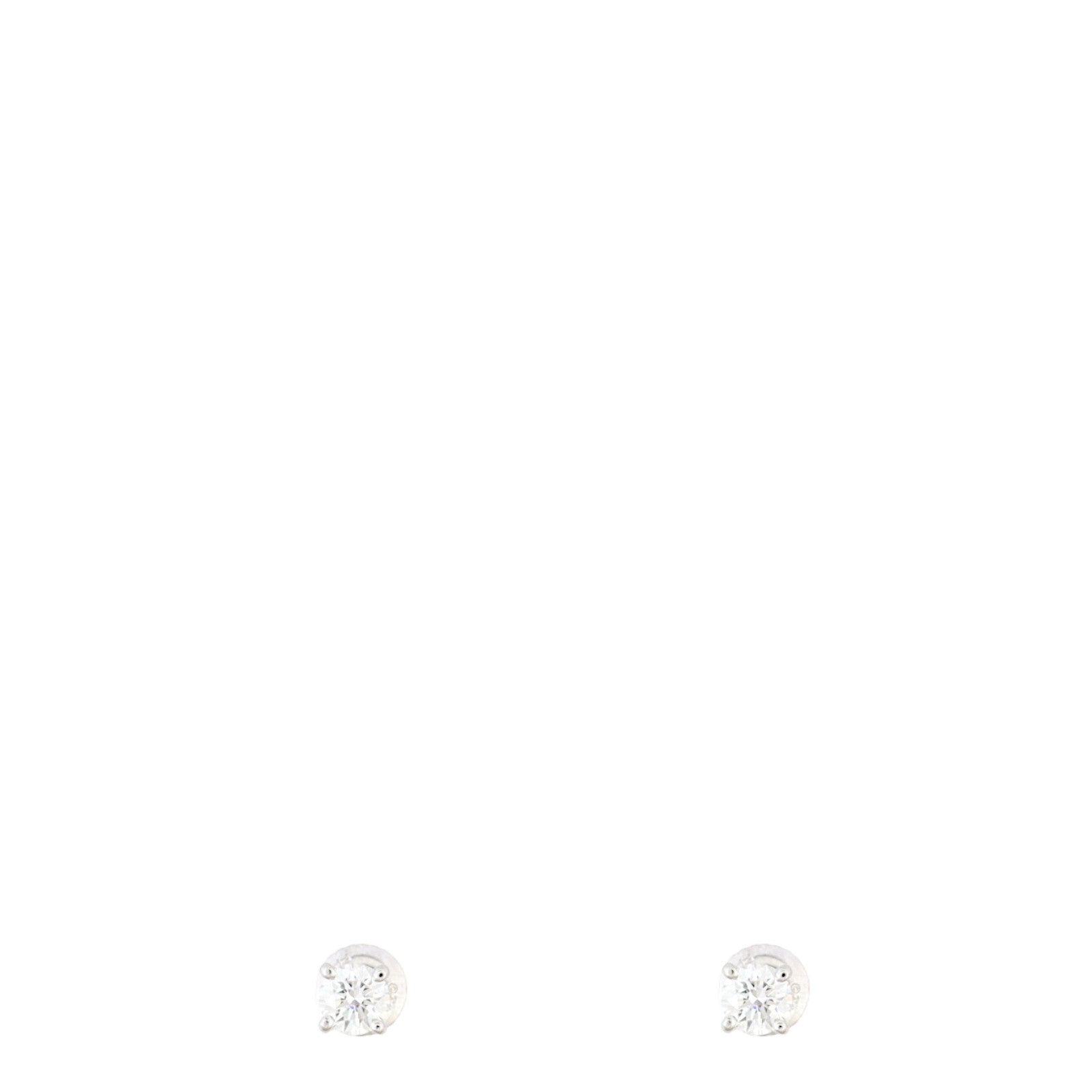 Tiffany & Co Solitaire Platinum Diamond Earrings