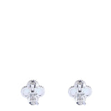 Van Cleef & Arpels Vintage Alhambra Mother of Pearl 18k White Gold Stud Earrings