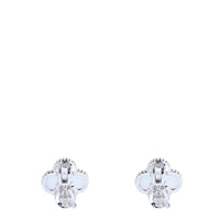 Van Cleef & Arpels Vintage Alhambra Mother of Pearl 18k White Gold Stud Earrings