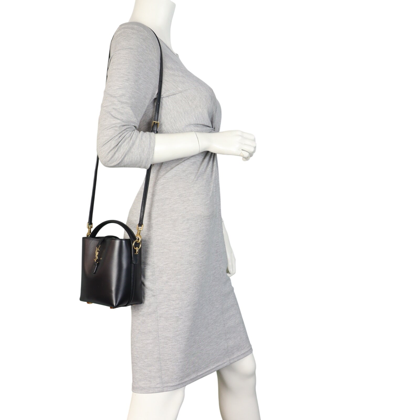 Saint Laurent Le 37 Mini Leather Bucket Bag