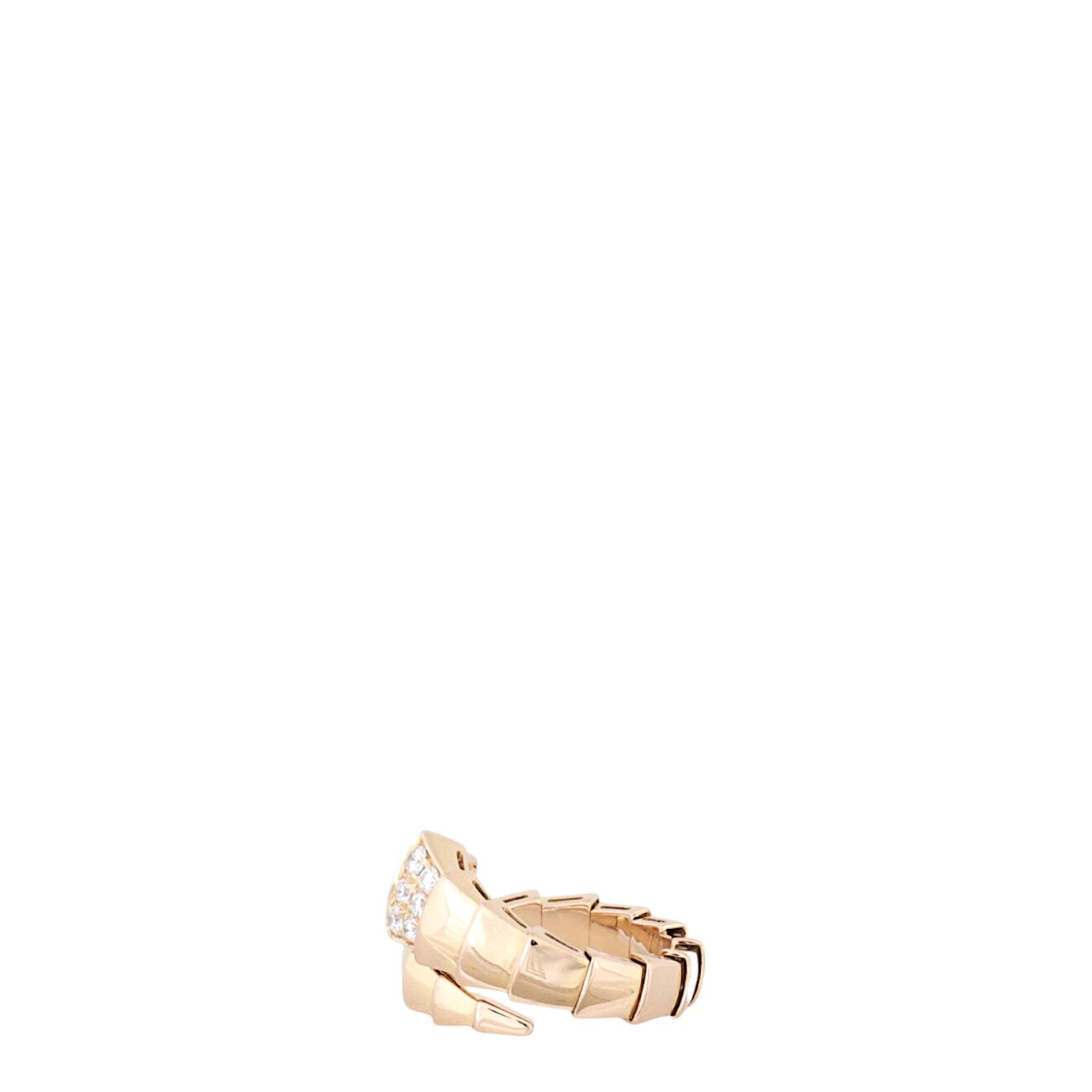 Bvlgari Serpenti Viper 18k Rose Gold Diamond Ring