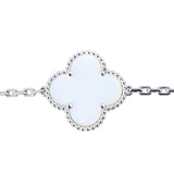 Van Cleef & Arpels Magic Alhambra 16 Motif Chalcedony & Mother of Pearl 18k White Gold Long Necklace