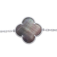 Van Cleef & Arpels Magic Alhambra 16 Motif Chalcedony & Mother of Pearl 18k White Gold Long Necklace